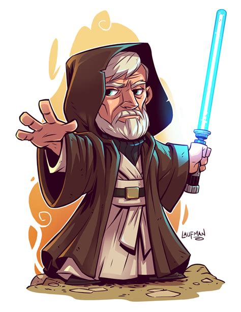 Chibi Obi Wan Kenobi By Derek Laufman Star Wars Fan Art Star Wars Film