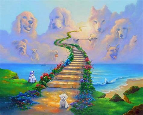 Rainbow Bridge All Dogs Go To Heaven Vivid 11x14 Matted 8x10 Art Print