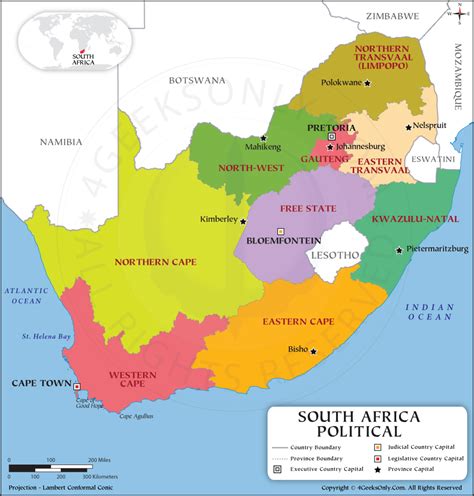 South Africa Province Map South Africa Political Map Images And