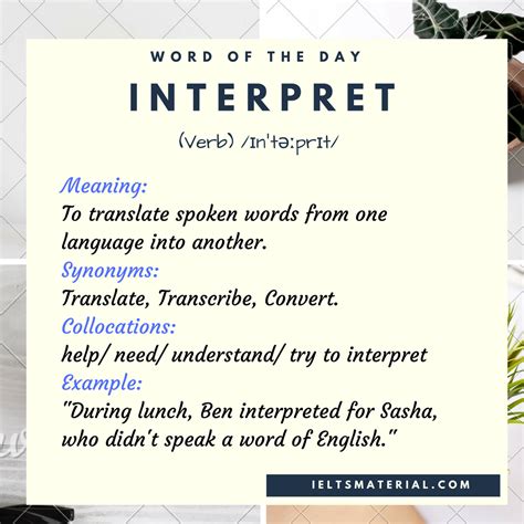 Interpret Word Of The Day For Ielts Speaking And Writing