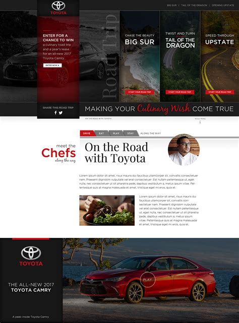 Toyota - Culinary Road Trip Hub on Behance