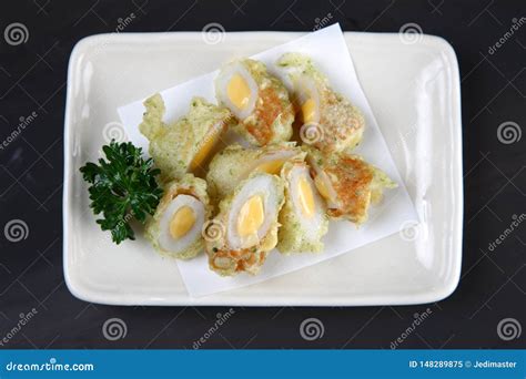Chikuwa With Cheese In The Hole Tempura Stock Image Image Of Cheese Cuisine 148289875