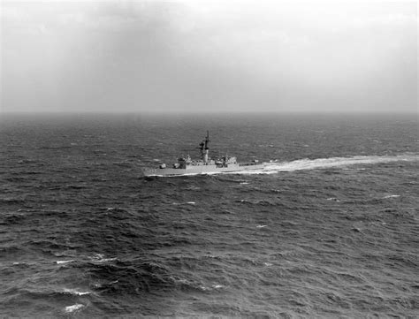 Aerial Port Bow View Of The Knox Class Frigate Uss Hepburn Ff