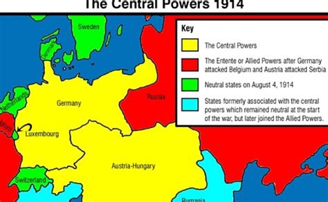 Map Of World War 1 Allies And Central Powers