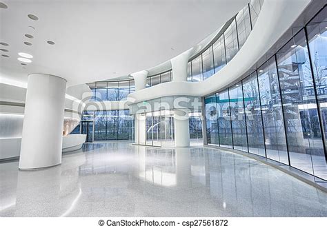 Futuristic Modern Office Building Interior In Urban City Canstock