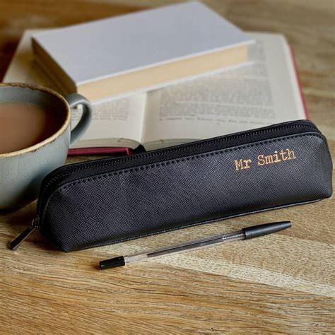 Personalised Leather Effect Teacher Pencil Case By The Alphabet T