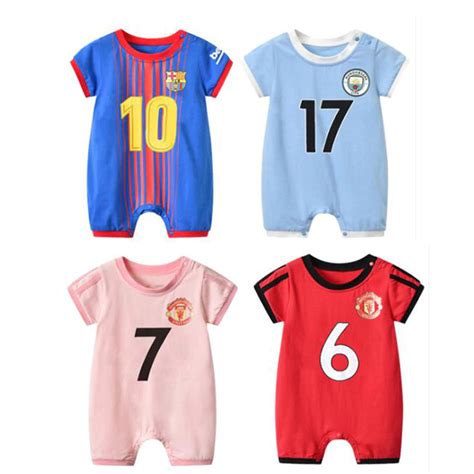 Newborn Football Messi Clothes Suit Infant Romper Boys Girls Onesie