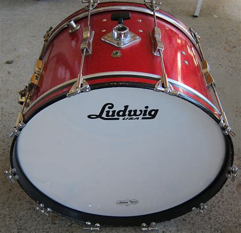 Ludwig Vintage Club Date Bass Drum 1965 Red Sparkle Reverb