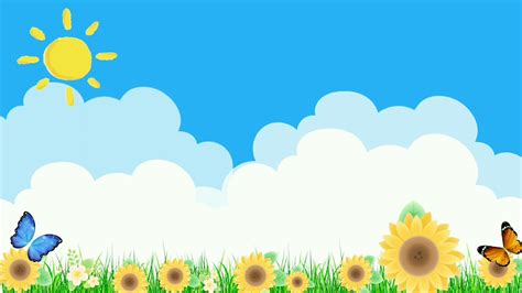 Background Animasi Kartun Bergerak Pemandangan Bunga Matahari Youtube