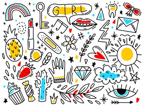 Doodle Girl Set By Arina Pictures Thehungryjpeg