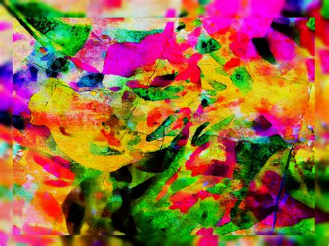 デスクトップ壁紙 カラフル ペインティング 抽象 シュールレア テクスチャ 明るい 色 穏やかな 葉 花 デジタル