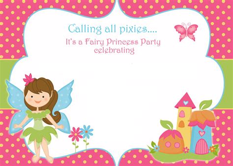 Fairy Invitation Template Free