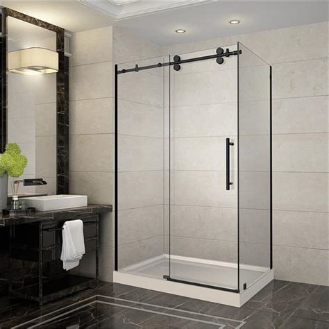 Turin Vertiges Shower Door (10 mm) 36-in x 48-in - Black | Réno-Dépôt
