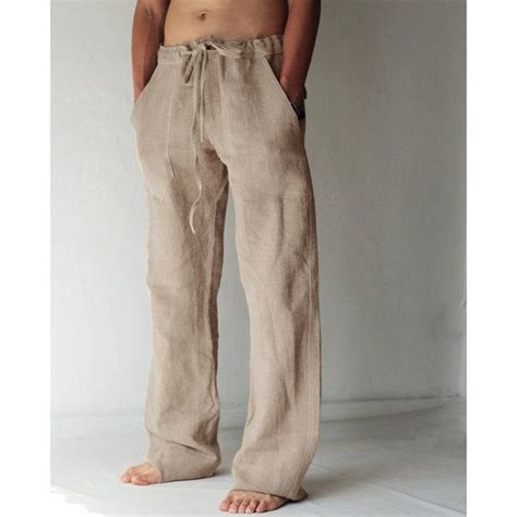 Mens Vintage Casual Cotton Linen Harem Trousers Mens Linen Outfits Mens Linen