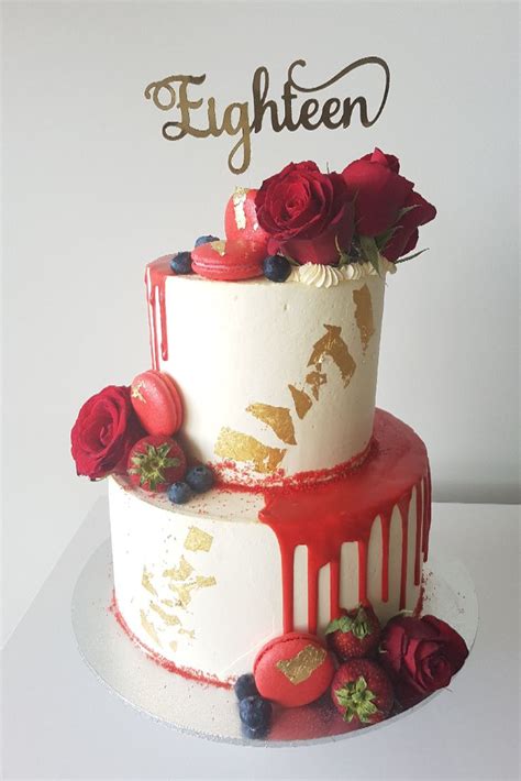 red drip roses macarons strawberries berries amd gold leaf a complete recipe for a … red