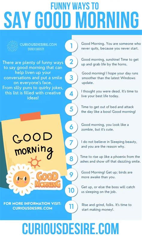 50 Funny Ways To Say Good Morning Curious Desire