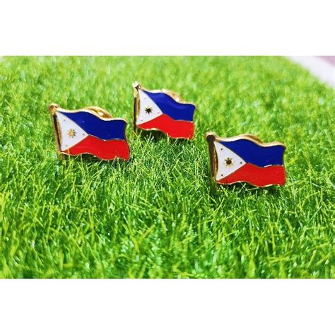 Philippine Flag Enamel Pin Not Printed Shopee Philippines