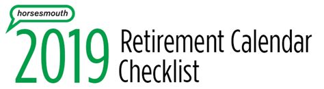 Horsesmouth 2019 Retirement Calendar Checklist