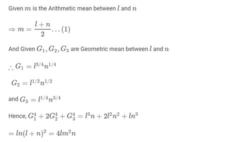 if m is the am of two distinct real numbers l andn n l n 1 and g { 1