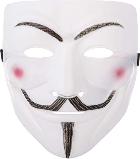 Ultra White Adults Guy Fawkes Mask Hacker Anonymous V For Vendetta