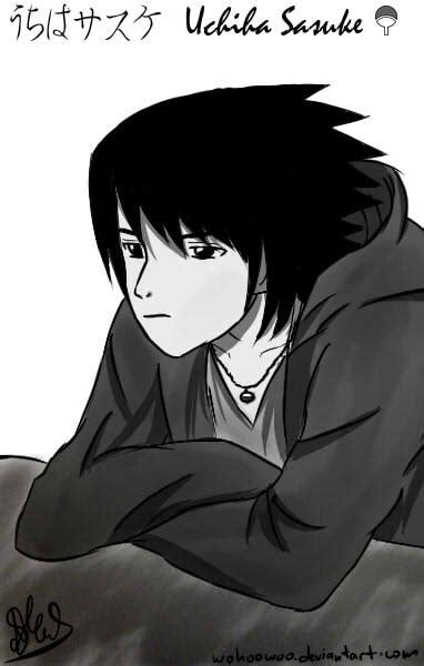 Uchiha Sasuke Black And White By Wohoowoo On Deviantart