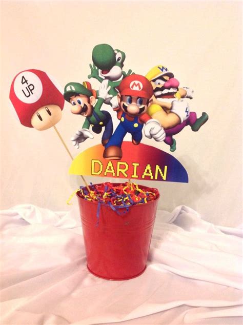 Printable Diy Super Mario Centerpiece Front And Back Included By