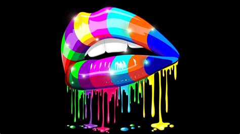 Rainbow Lips Love Rainbow Over The Rainbow Rainbow Colors Retro Rainbow Pop Art Paint