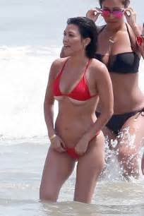 Kourtney Kardashian In Red Bikini At The Beach In Tulum Gotceleb