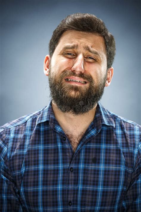 The Crying Man With Tears On Face Closeup Stock Photo Image Of Drop