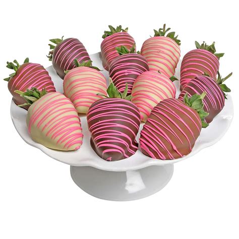 Pink Belgian Chocolate Covered Strawberries 12 Pc
