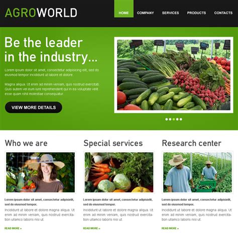 Agriculture Website Design Templates To Create Business Website