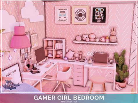 Gamer Girl Bedroom By Mini Simmer At Tsr Sims 4 Updates