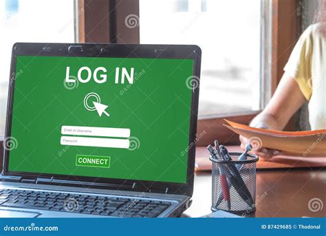 Login Concept On A Laptop Screen Stock Image Image Of Interface