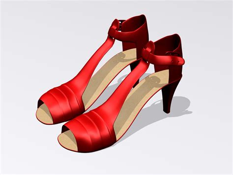 Red High Heel Shoes 3d Model Max