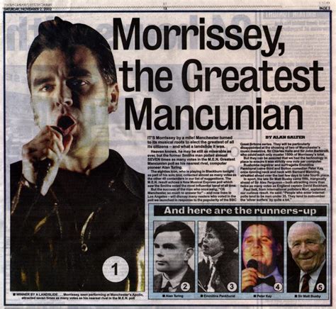 morrissey voted the greatest mancunian in manchester evening news poll