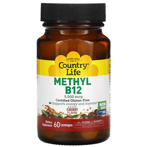 Country Life Methyl B12 Cherry 5000 Mcg 60 Lozenges Iherb
