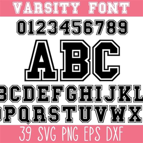 Varsity Font Svg Sport Font Svg College Font Svg Varsity Sports Fonts