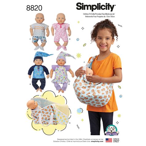 Simplicity 8820 15 Baby Doll Clothes Sewing Patterns My Sewing Box