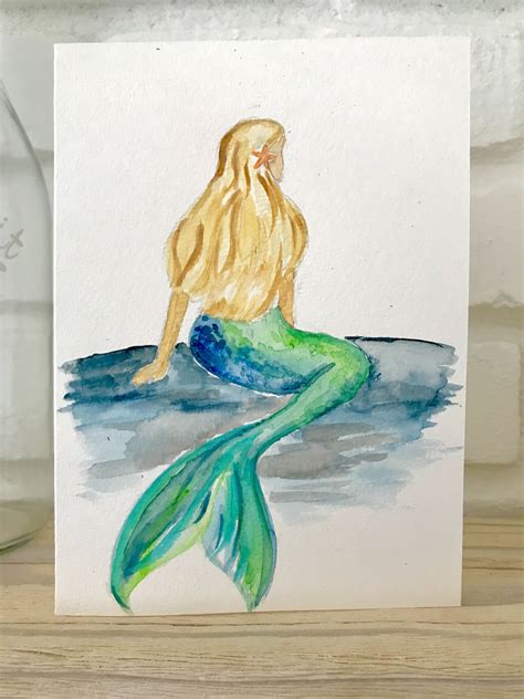 Watercolor Mermaid Mermaid Paintings Acrylic Watercolor Mermaid
