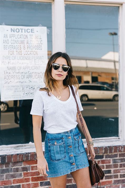 The Coolest Denim Skirts Of The Moment Skirt And Sneakers Long