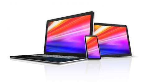 Premium Photo Laptop Tablet And Phone Set