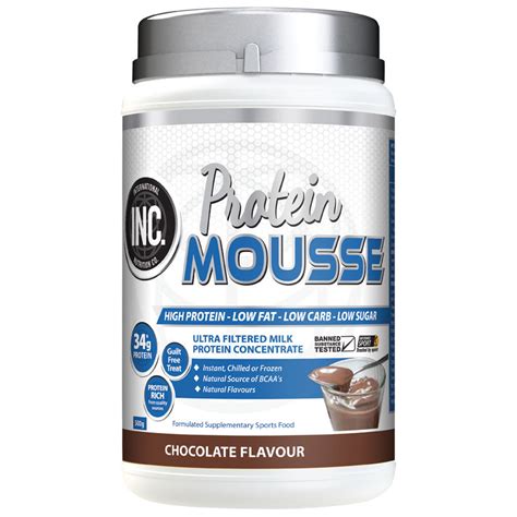 One serving of this protein mousse is packed with fiber and nutrition, and it will satisfy your chocolate fix. Buy INC Protein Mousse Chocolate 500g Online at Chemist ...