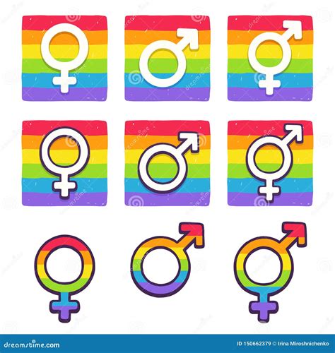 Hand Drawn Lgbt Gender Symbols Stock Vector Illustration Of Genderqueer Community 150662379