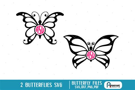 Butterfly Svgbutterfly Svg Filebutterfly Monogram Svg 74250 Cut