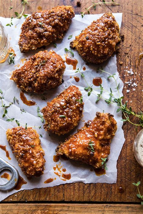 The best recipe to make oven fried chicken! Oven Fried Southern Hot Honey Chicken. - Half Baked Harvest