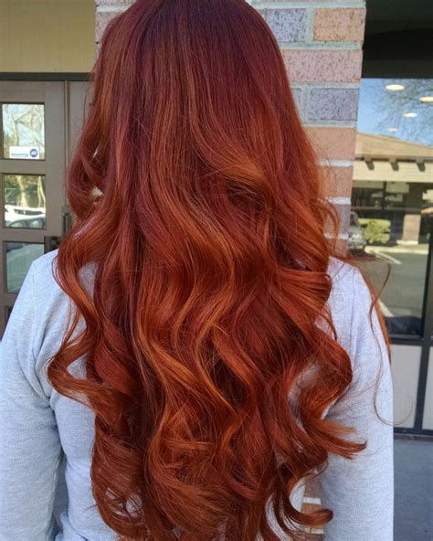 Red And Copper Balayage Color Created By Chelsea At Jamie S Hair Design In Thousand Oaks Ca