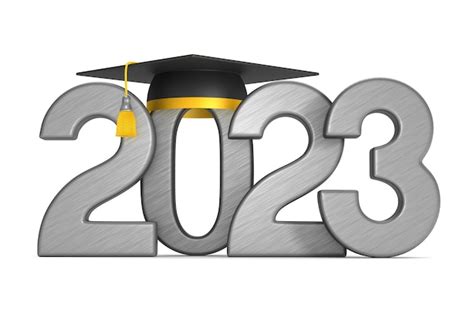 Premium Photo 2023 Year And Graduation Cap On White Background