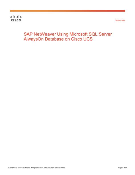 SAP NetWeaver Using Microsoft SQL Server AlwaysOn Database Manualzz