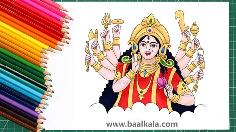 Maa Durga Drawing Oil Pastel How To Draw Maa Durga Drawing Durga My