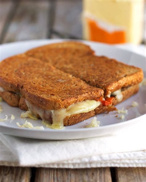 Three Cheese Roasted Vegetable Grilled Cheese Recipe Pinch Of Yum